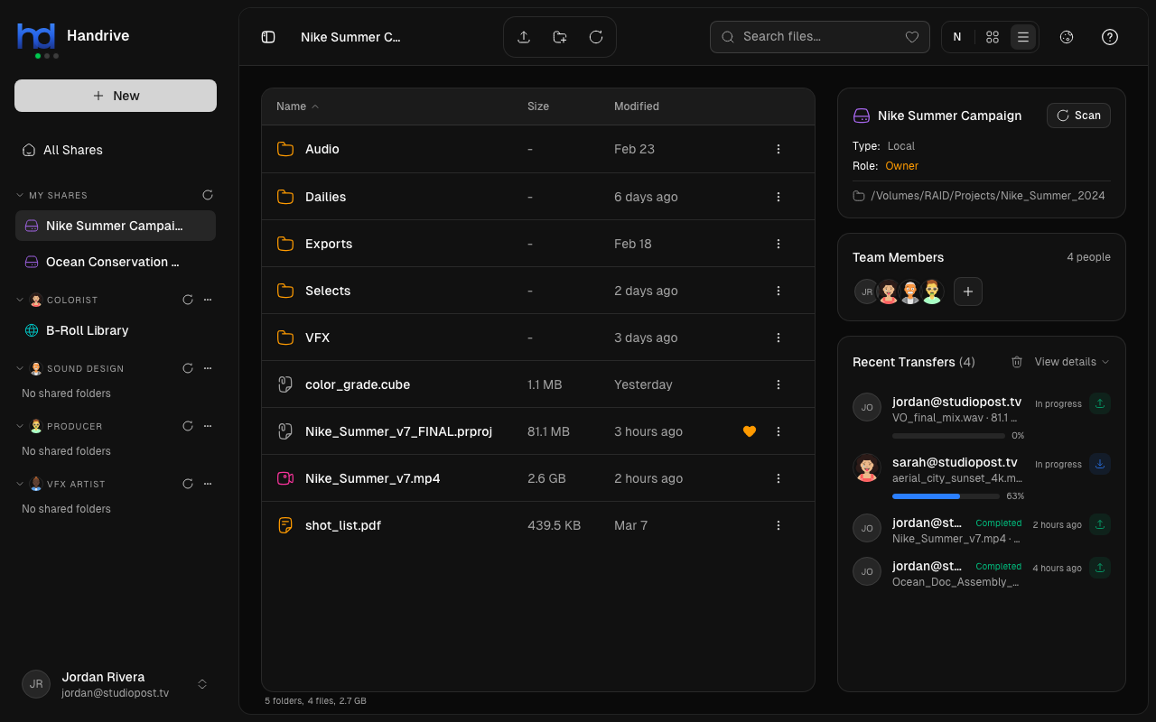 Handrive desktop app